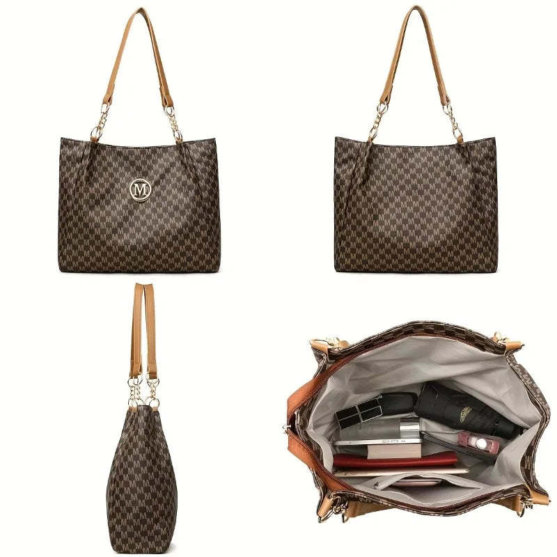 Women's Vintage Letter Tote Shoulder Bag