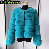 Elegant Winter Faux Fox Fur Crop Jacket
