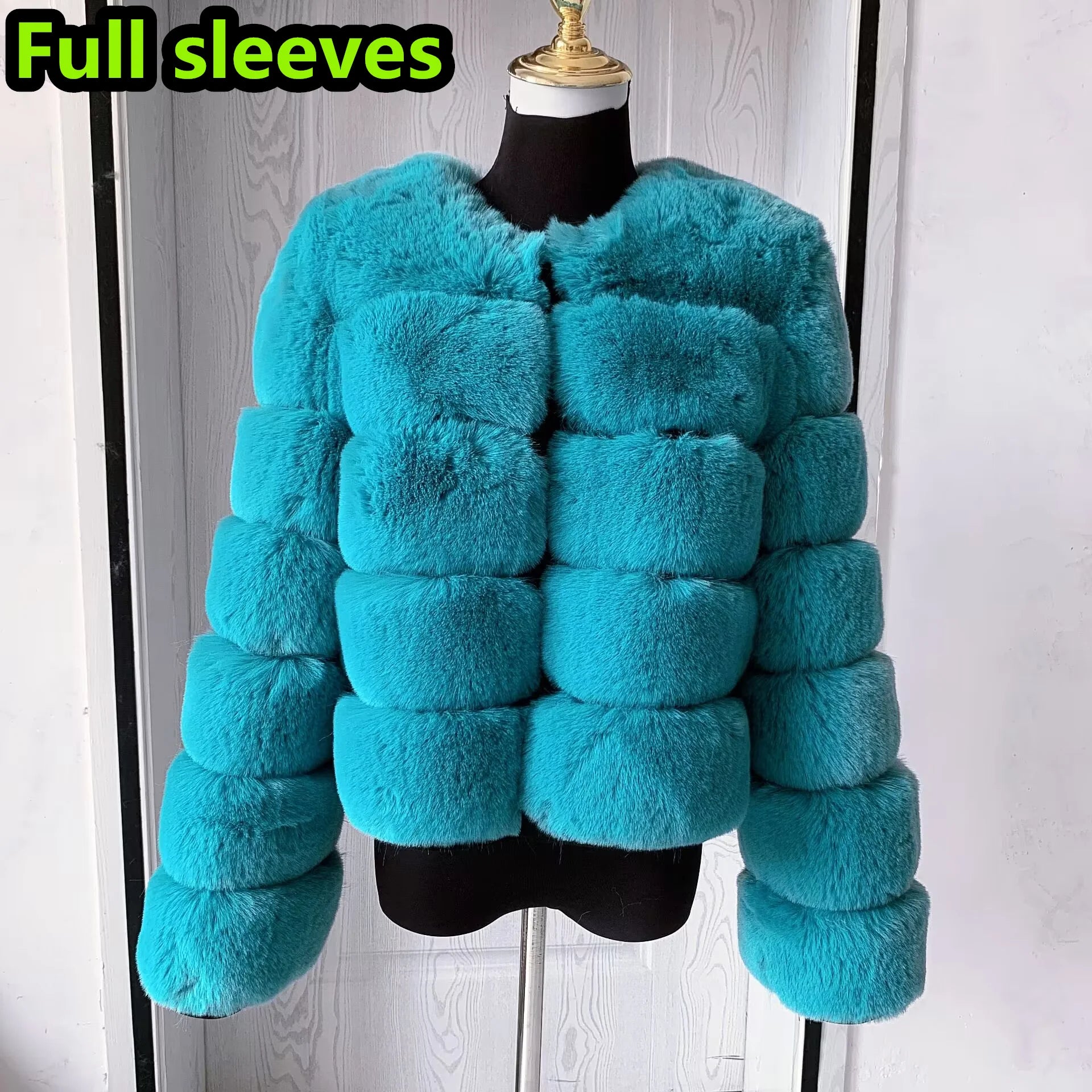 Elegant Winter Faux Fox Fur Crop Jacket