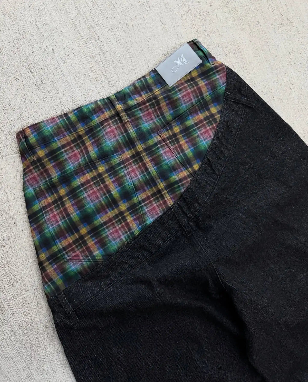 Unisex Y2K Plaid Baggy Jeans