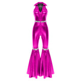 Women's 70s Disco Sequin Jumpsuit – Retro Bell-Bottom