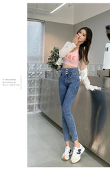 Women's High Waist Stretch Jeans – Slim Denim Pants
