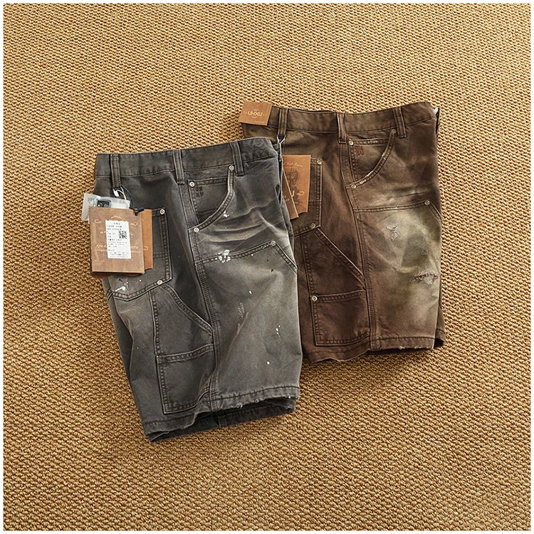 Men's Vintage Washed Cargo Shorts | Textured Cotton