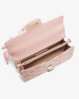 FOXER Brand PVC Leather Pink Handbag Women's Shoulder Bag Chic Small Square Bag Fashion Female Crossbody Bag Ligth Luxury