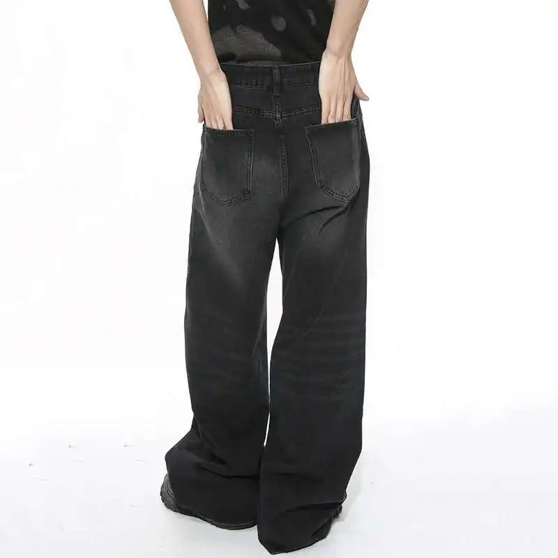 Men’s Vintage Gradient Wide-Leg Jeans