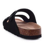 Women’s Suede Sandals with Cork Footbed