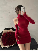 Sleeveless High-Neck Pleated Mini Dress