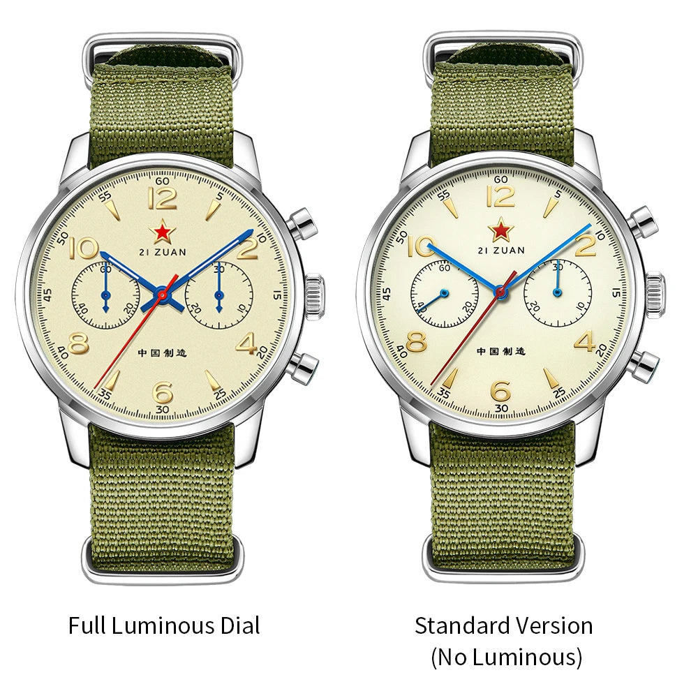 TOPHILL Classic Aviator 40mm Chronograph 1963 Mechanical Wristwatch ST1901 Watch For Men Sapphire Glass BGW9 TL025G