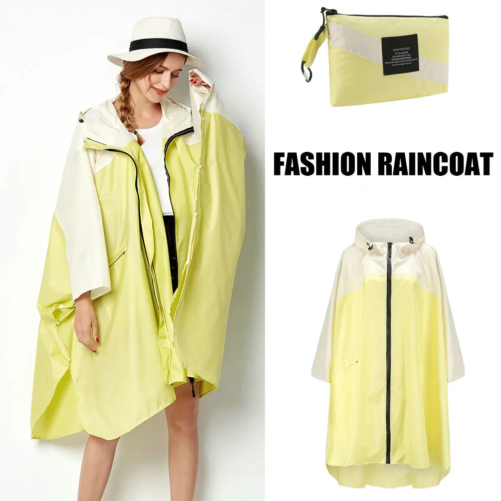Women's Oversized Waterproof Rain Poncho – Windproof