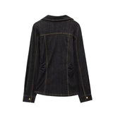MUJER 2025 Denim Women's Pants Sets Button up Shirt Two Piece Outfits Woman High Waist Women's Trousers Suits Spring Lady Sets