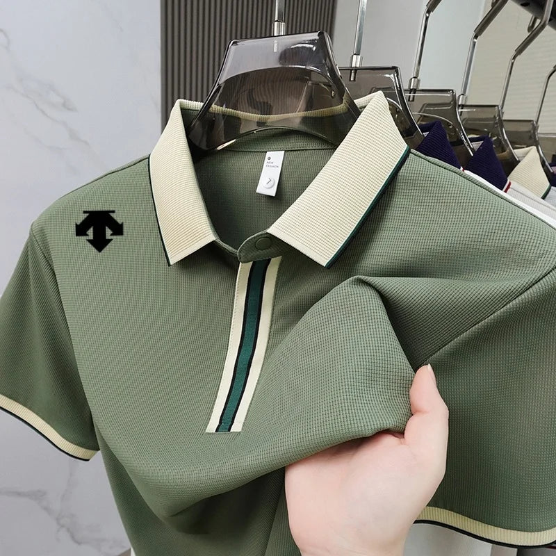 Men's Embroidered Polo Shirt – Breathable Summer Style
