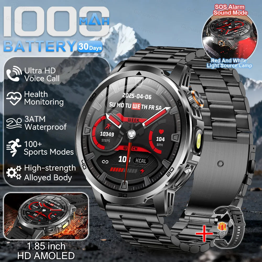 GUHUAVMI AK95 Pro Smartwatch – AMOLED, GPS & Flashlight