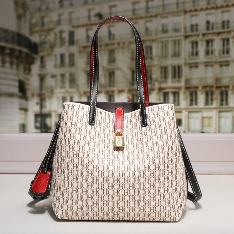Large Capacity Leather Crossbody Tote