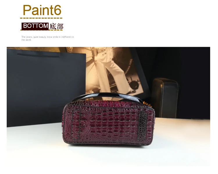 Genuine Leather Women Handbags New Tote Bag Fashion Crocodile Print Bucket Bag Retro Shoulder Messenger Bags Trend 2025