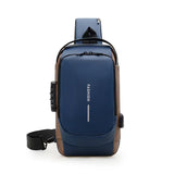 Sling Bag for Men Women Theft Crossbody Backpack with USB Charging Port Waterproof Chest Bag with Password Lock