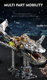 2025 MOC Mechanical Whale Building Block Model Bricks With Light DIY Desktop Decoration Kids Toys Christmas Birthday Gifts Toy