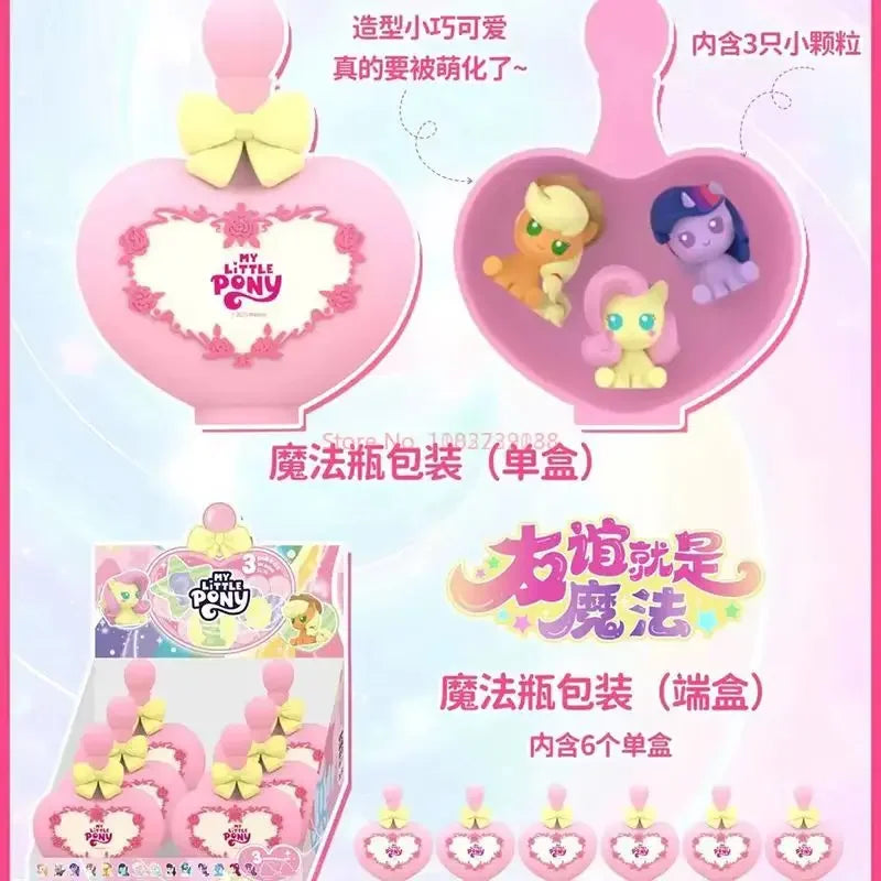 My Little Pony Magic Bottle Blind Box Set - Mini Bean Toys Featuring Applejack And Pinkie Pie for Birthday Gifts And Desk Decor