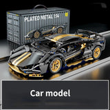 Technology 1:14 Black Supercar racing building blocks assembled brick car toy gift for boys birthday present