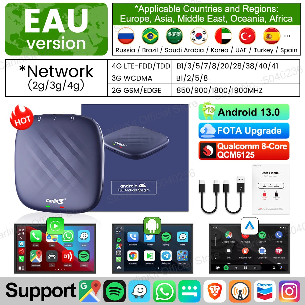 Carlinkit Android 13 Wireless CarPlay & Android Auto AI Box