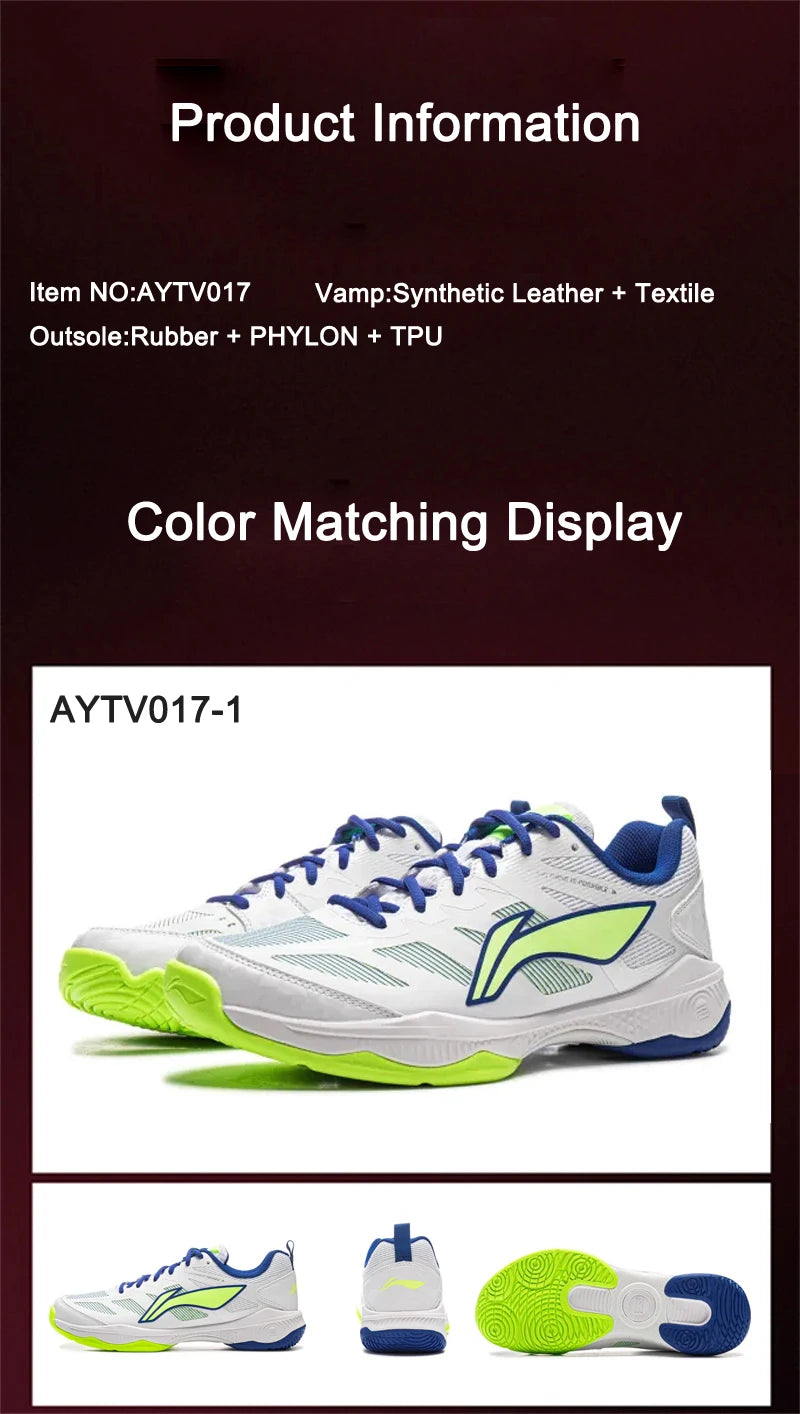 Li-Ning Unisex GLADIATOR Ⅱ Badminton Training Shoes Cushion Rebound LiNing Men Women Stable Support Sneakers AYTV017