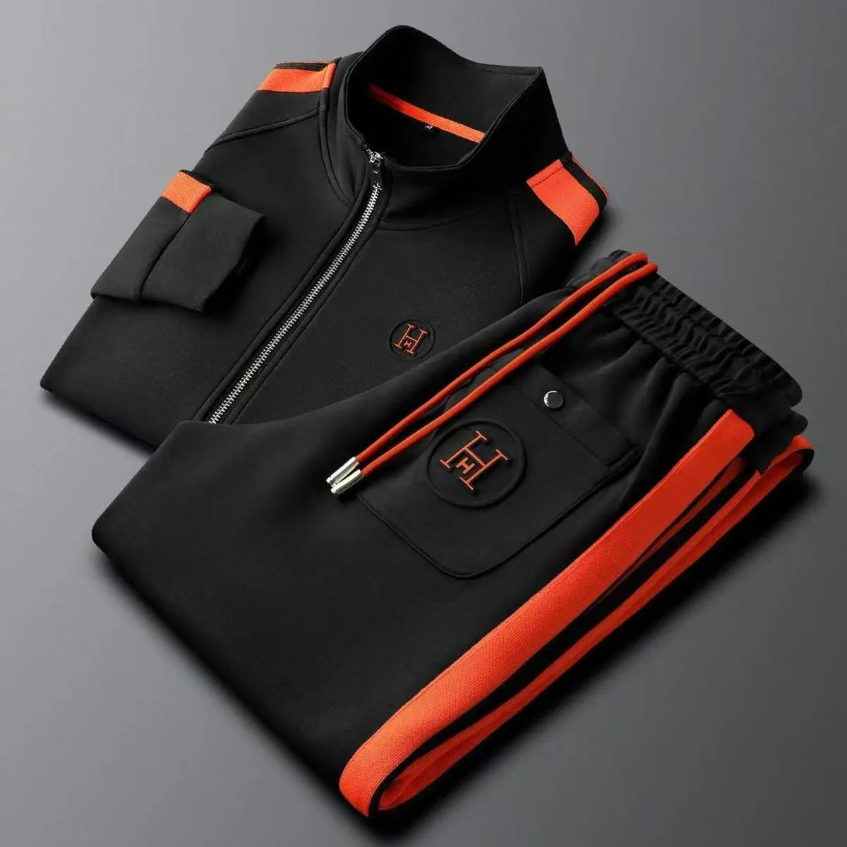 Men’s Embroidered Streetwear Tracksuit - 2-Piece Spring/Autumn Leisure Set