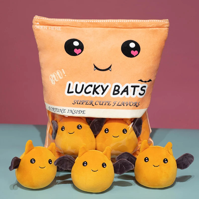 A Bag of Snakes Plush Pillow Cute Boba Tea Cookies Plush Toy Pudding Cake Alien Bat Plushies Hug Pillow Birthday Gift