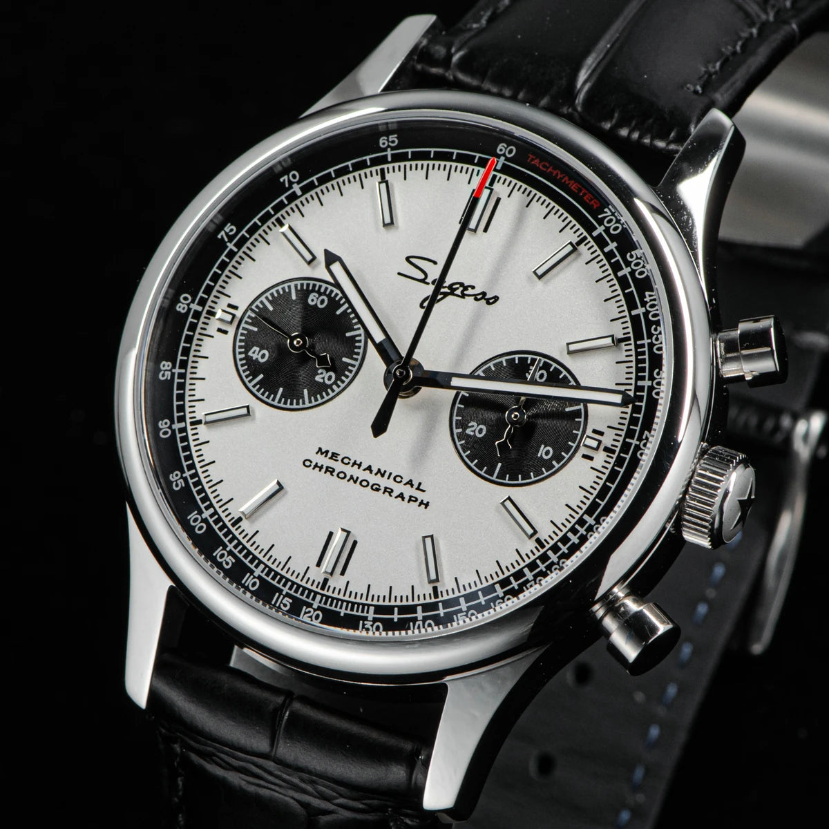 Sugess 40mm Men Army Watch 1963 Pilot Mechanical Panda Wristwatches Sapphire Air Force Chronograph Original ST1901 Movement Gift