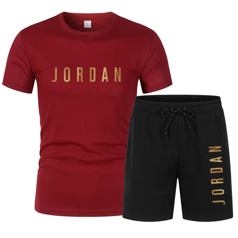 Men's Printed Knit Two-Piece Set – T-Shirt & Shorts