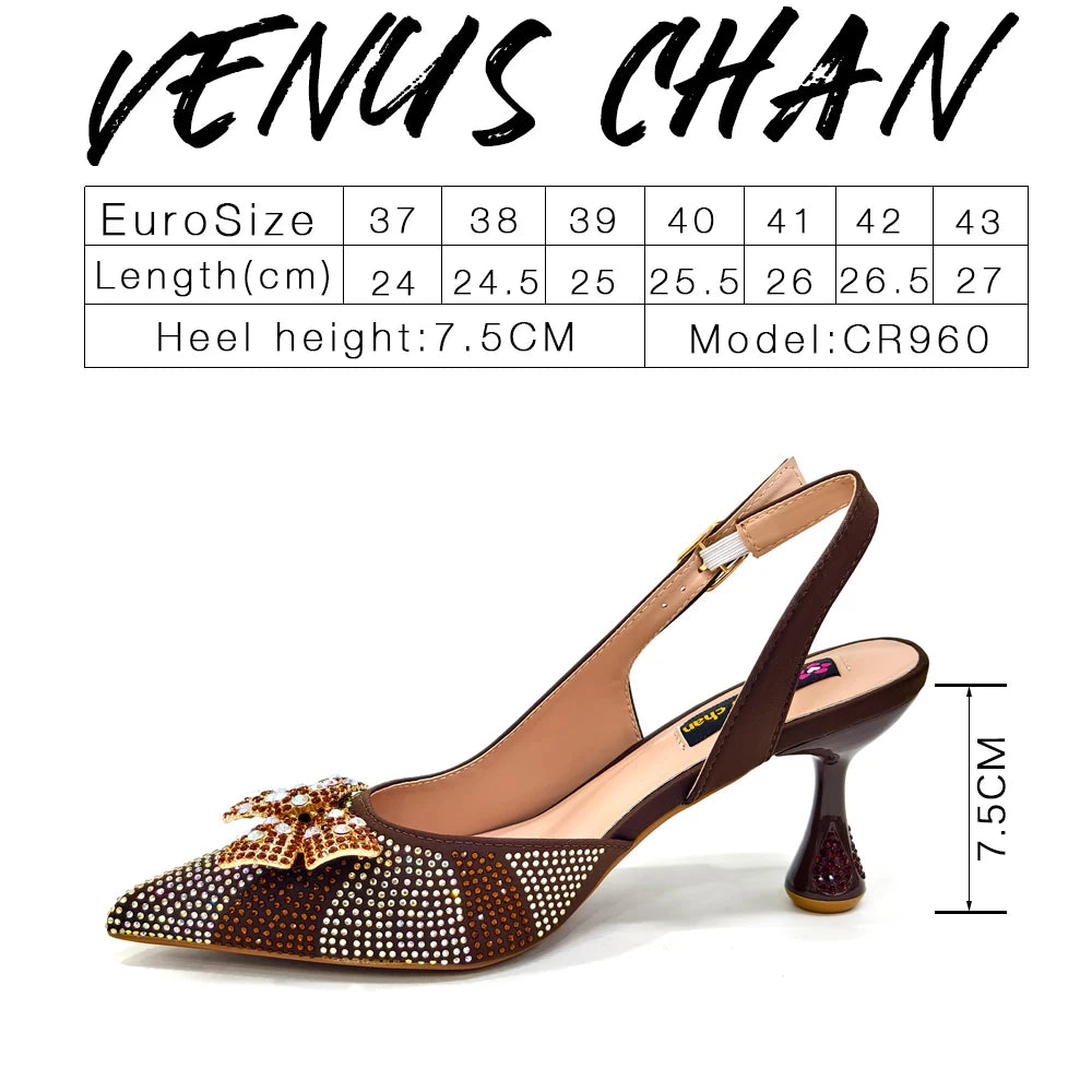 Venus Chan Pointed-Toe Heels & Handbag Set for Women