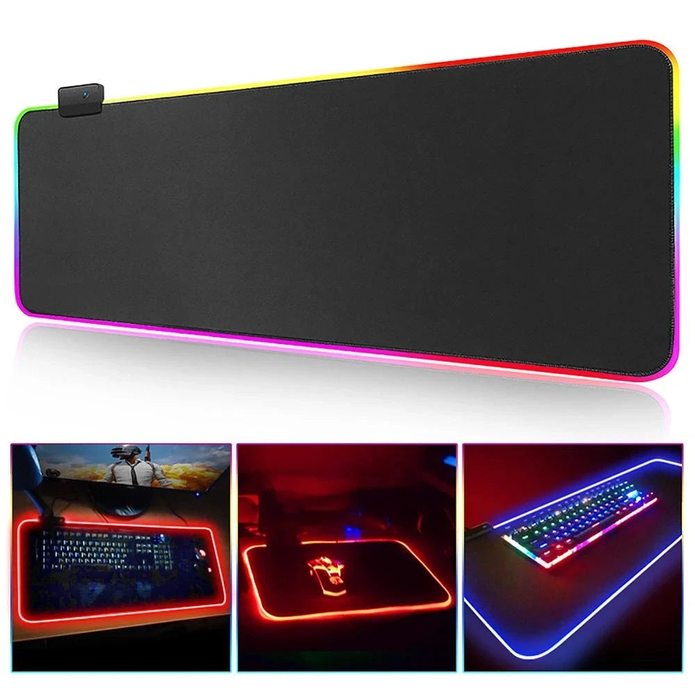 RGB LED Light Mousepad Waterproof Large Gaming Mouse Pad Gamer Mouse Carpet Big Mause Keyboard Pad PC Desk Play Mat with Backlit