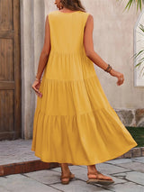 Elegant V-Neck Ruffle Summer Maxi