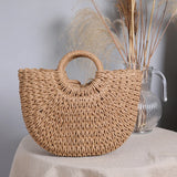 Women's Handmade Straw Tote Bag – Bohemian Beach Weave