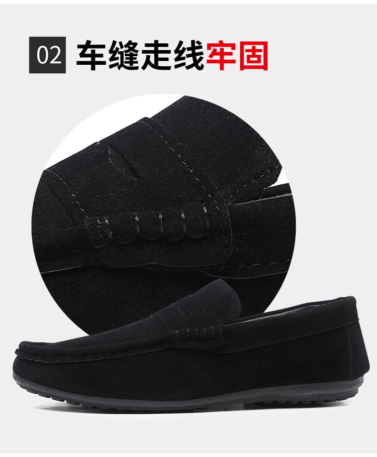 2026 Casual Men's Shoes Versatile Comfortable Work Shoes Driving Loafers Black, Grey, Khaki Three-Colour