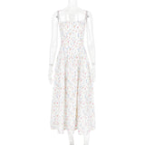 Floral Print Spaghetti Strap Midi Sundress - Elegant Boho Chic Summer Beach Dress