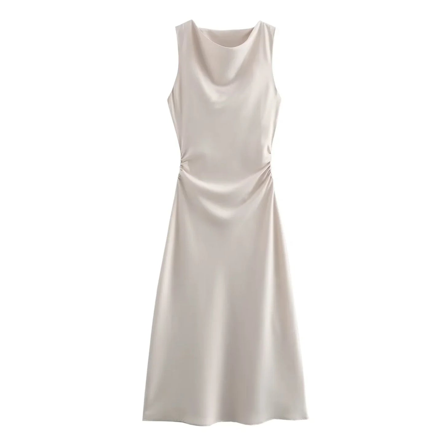 Elegant Satin Summer Slip Dress | Chic Evening Midi for Women