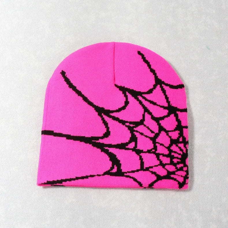 Spider Embroidered Knit Beanie – Y2K Winter Hat