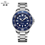 Seagull Ocean Series Automatic Man Mechanical Wristwatches Wave Dial Calendar 200m Waterproof Luminous Diving Watch reloj  6203