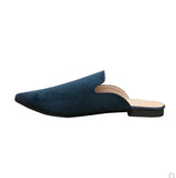 Female Simple Sewing Plain Shoes Outdoor Pointy Toe Slides Camel Blue Soft Sole Wide Fitting 48-33 2022 New Arrivals De Mujer