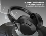 FIFINE Bluetooth wireless headset,Noise Canceling Headphones with Transparency Mode,Deep Bass,Clear Calls,80H Playtime -X3