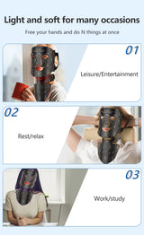 LED Facial Mask with Neck 8 color Near-infrared Red Facial and Neck Photon Oil Control Skin Firming Whitening and Anti Rednes