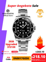San Martin Upgraded Version 40mm Water Ghost Diver Watch Men Luxury Automatic Mechanical Watches Sapphire Waterproof 200m SN0017