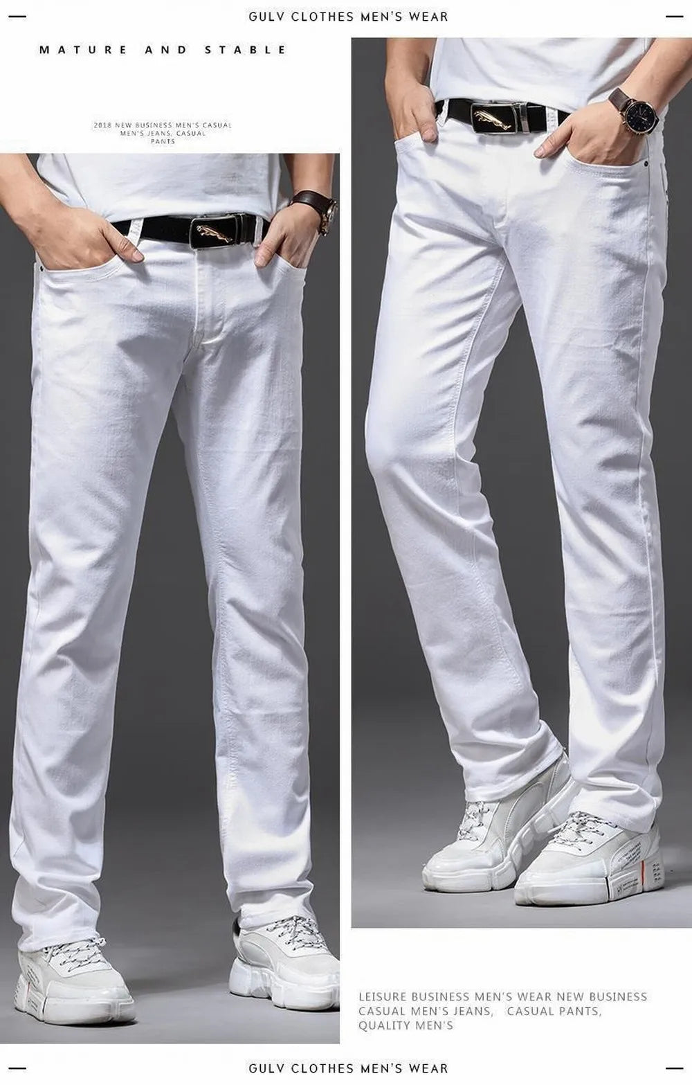 Men's Slim Fit Stretch Denim Jeans | Classic Straight Cut