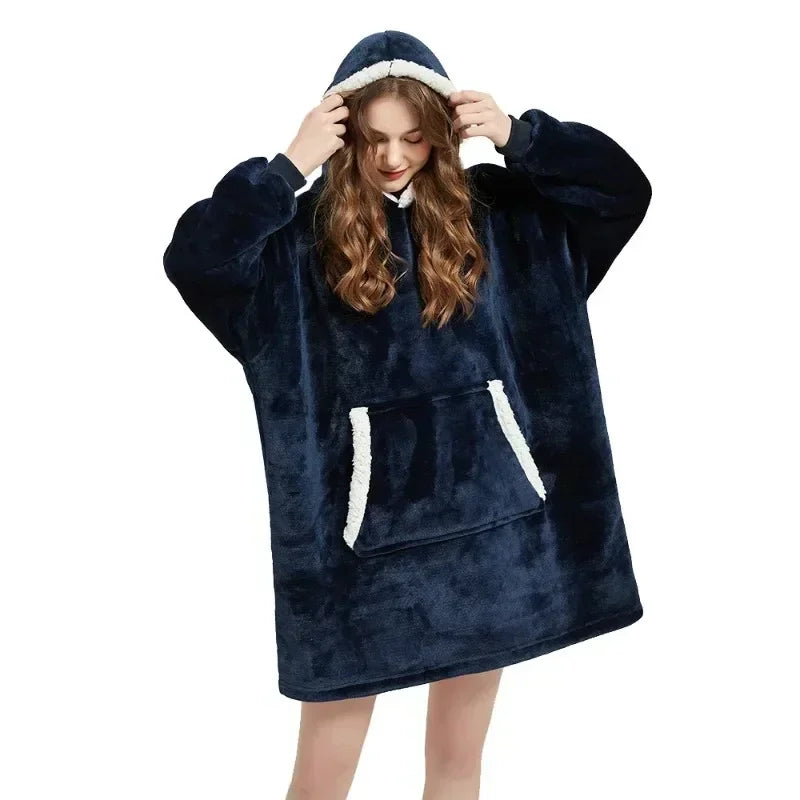 Oversized Fleece Hoodie Blanket