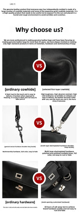 Large Capacity Women's Leather Handbag High-End Single Shoulder Crossbody Tote for Commuting