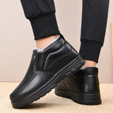 Men’s Waterproof Leather Snow Boots – Anti-Slip Winter Warmth
