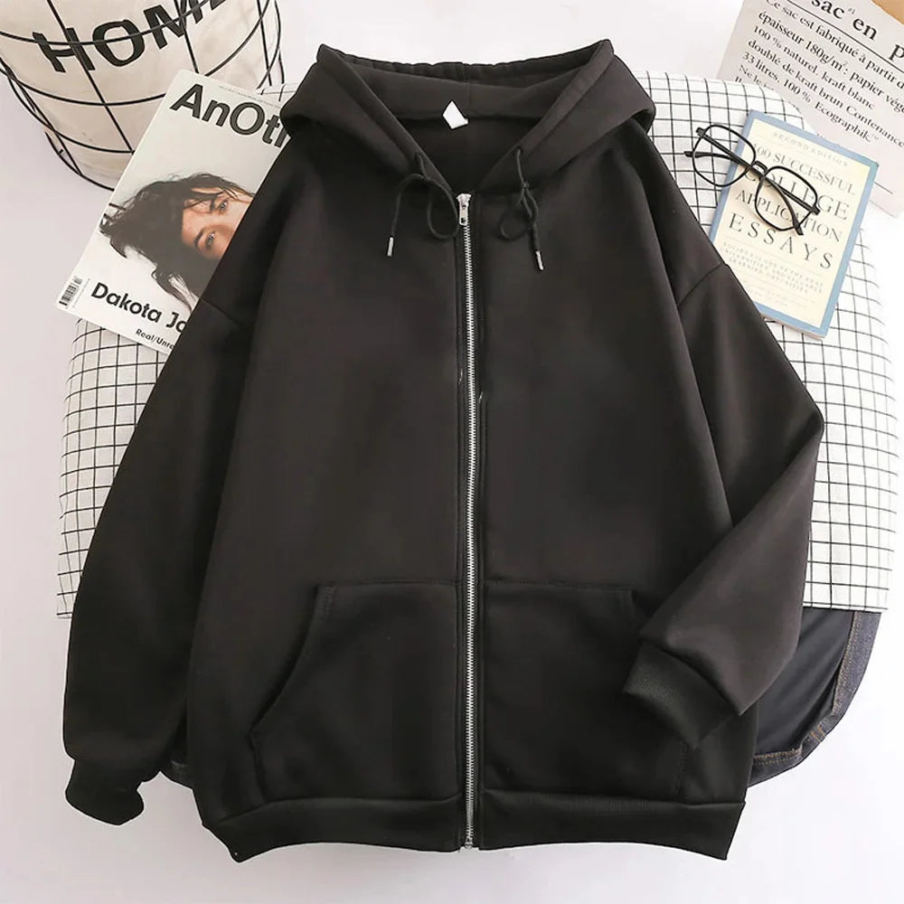 Men’s Solid Zip-Up High Street Hoodie