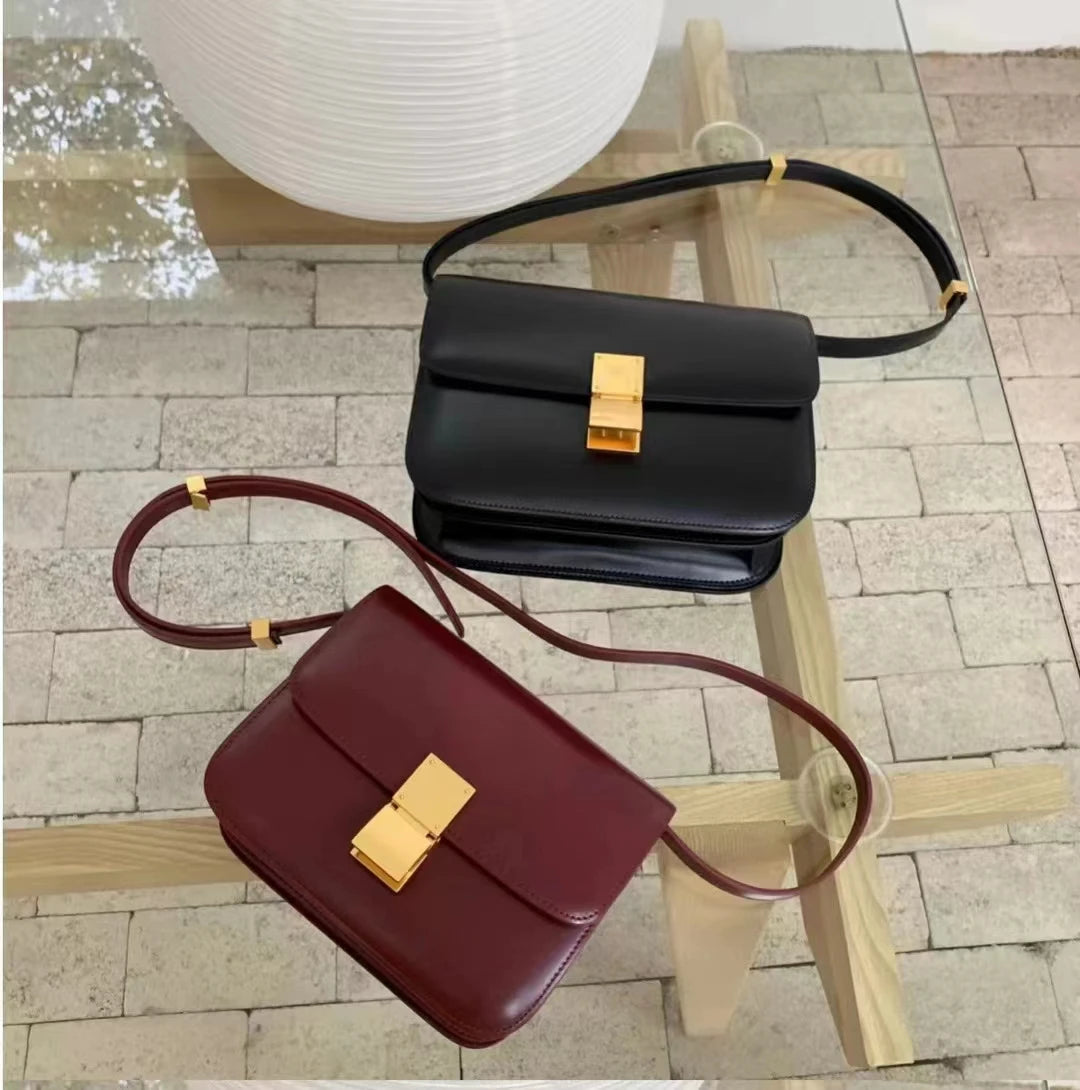 Women’s Genuine Leather Shoulder Bag 2025 Trend Brand Small Square Bags Luxury Designer Handbag Fashion Messenger BagsTofu Bags