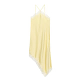 Elegant Lace Spliced Sling Dress: Sleeveless Backless Chic