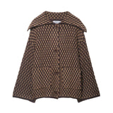Autumn Brown Knit Cardigan - Elegant USA-Made Loose Sweater Coat