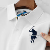 Men's Embroidered Cotton Polo Shirt – Breathable Summer Fit